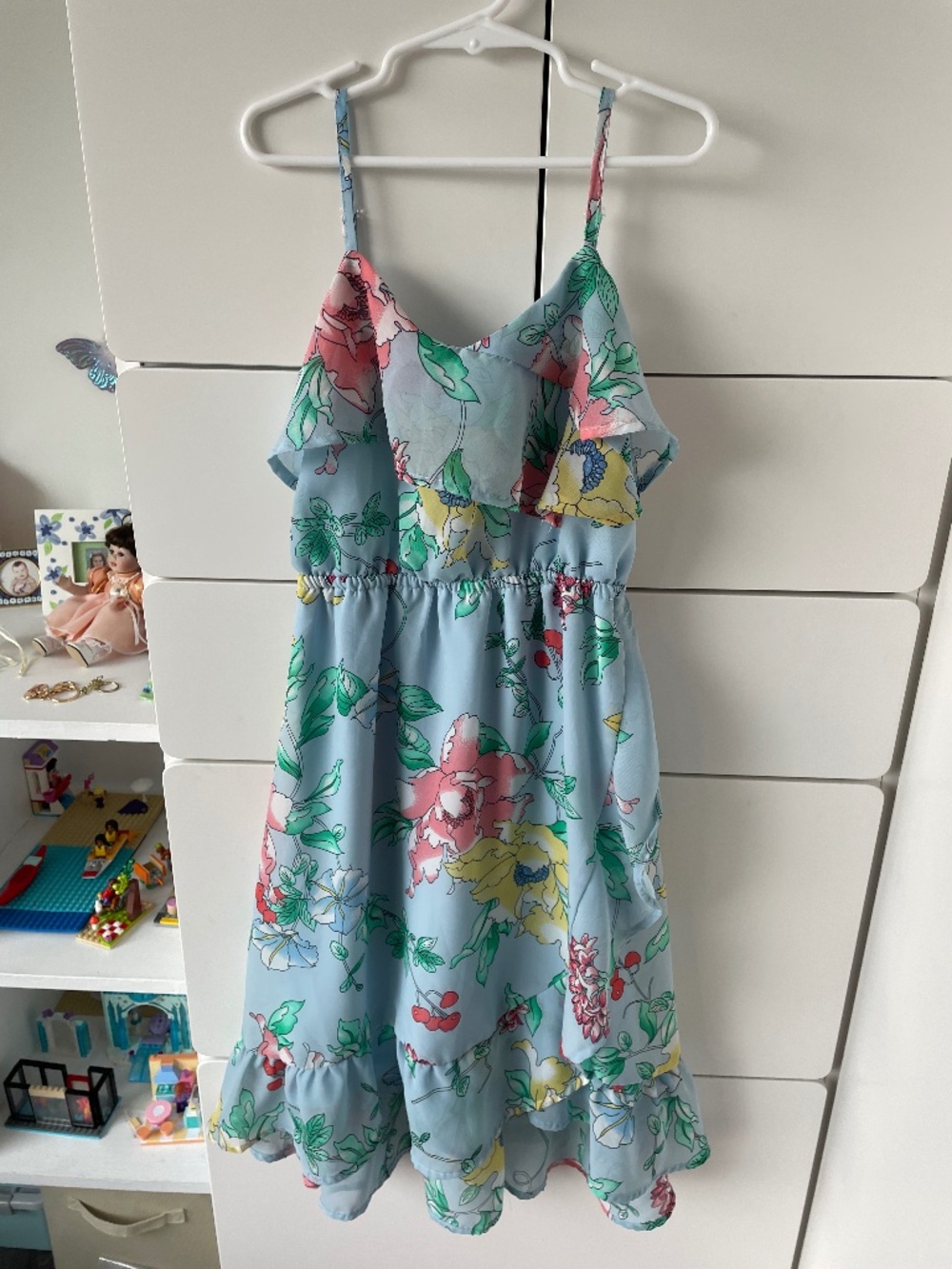 Girls’ Blue Floral Beach Dress
